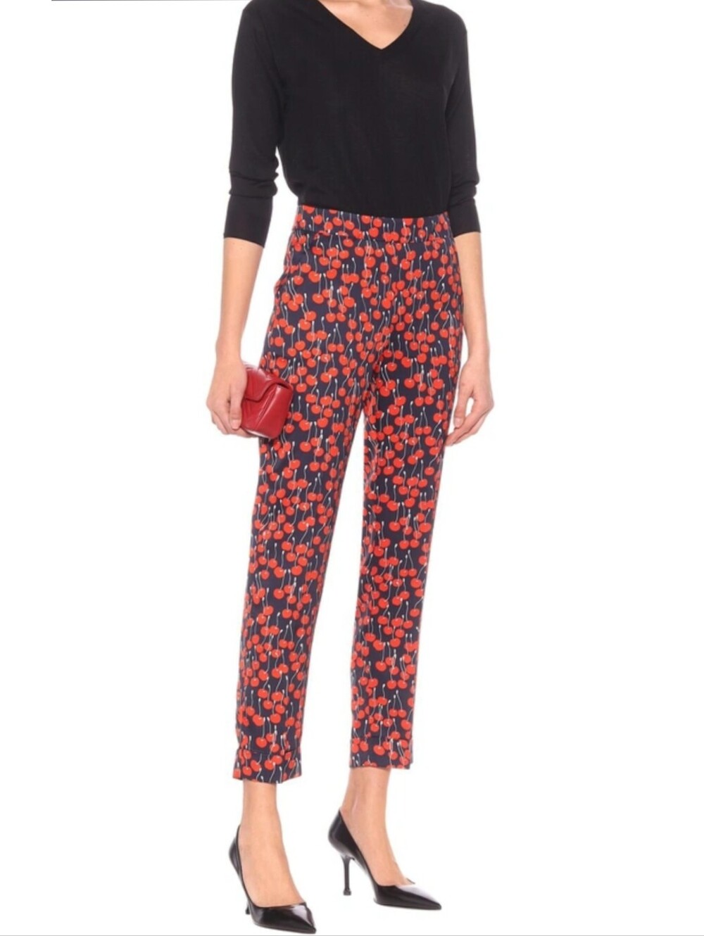 NEW Victoria Victoria Beckham Midnight Cherries Cigarette Trouser